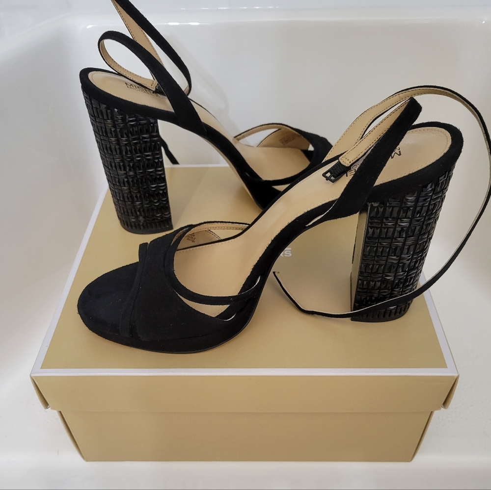Michael Kors Black Beaded Heel Shoes.